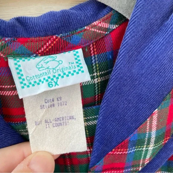 VINTAGE Cottontail Originals Plaid Dress Size 6X - Picture 6 of 7